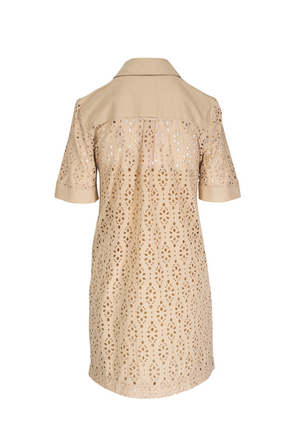 Veronica Beard - Rafaela Stone Mini Lace Eyelet Dress 