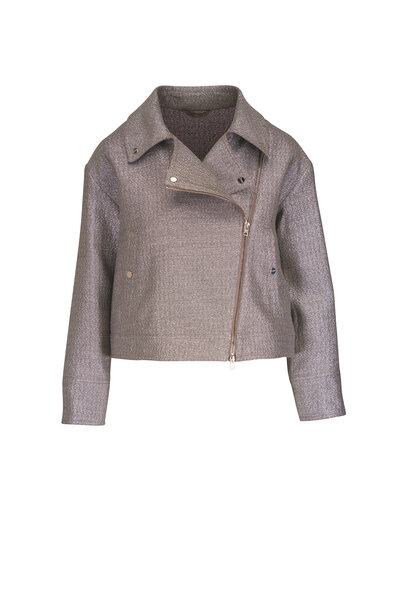 Herno - Classic Hi Lo Silver Puffer Jacket | Mitchell Stores
