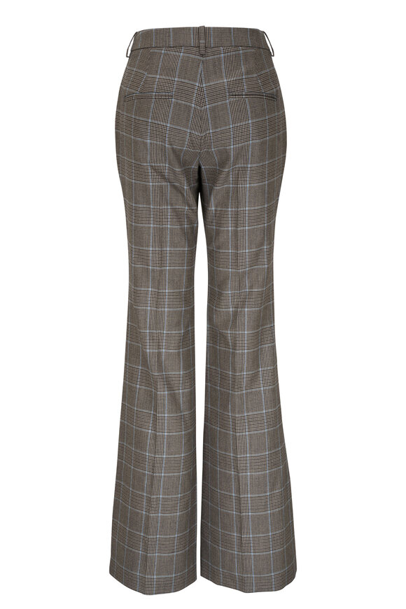 Michael Kors Collection - Haylee Brown & Blue Plaid Flare Pant