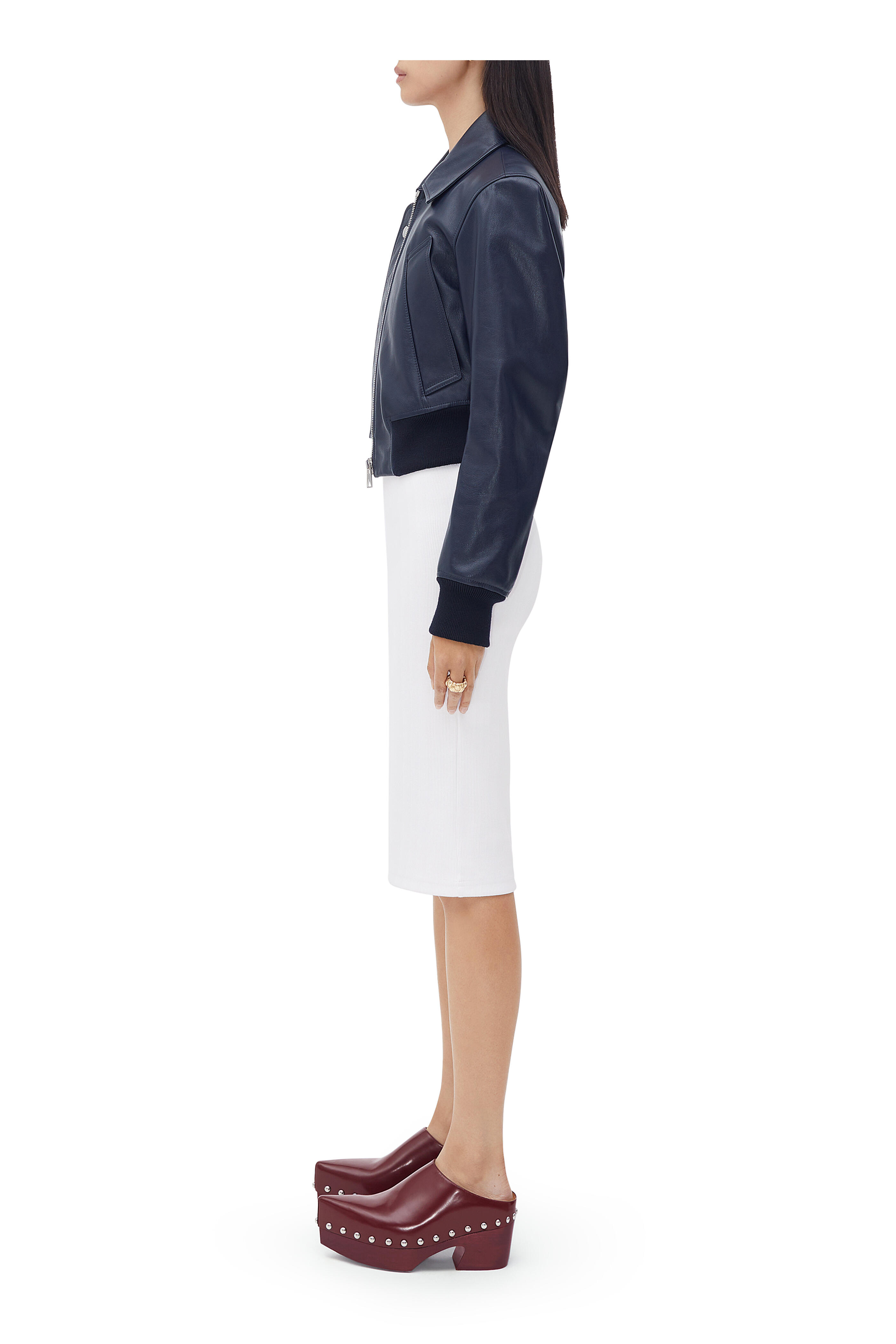 Bottega Veneta - Starry Night Blue Leather Bomber Jacket