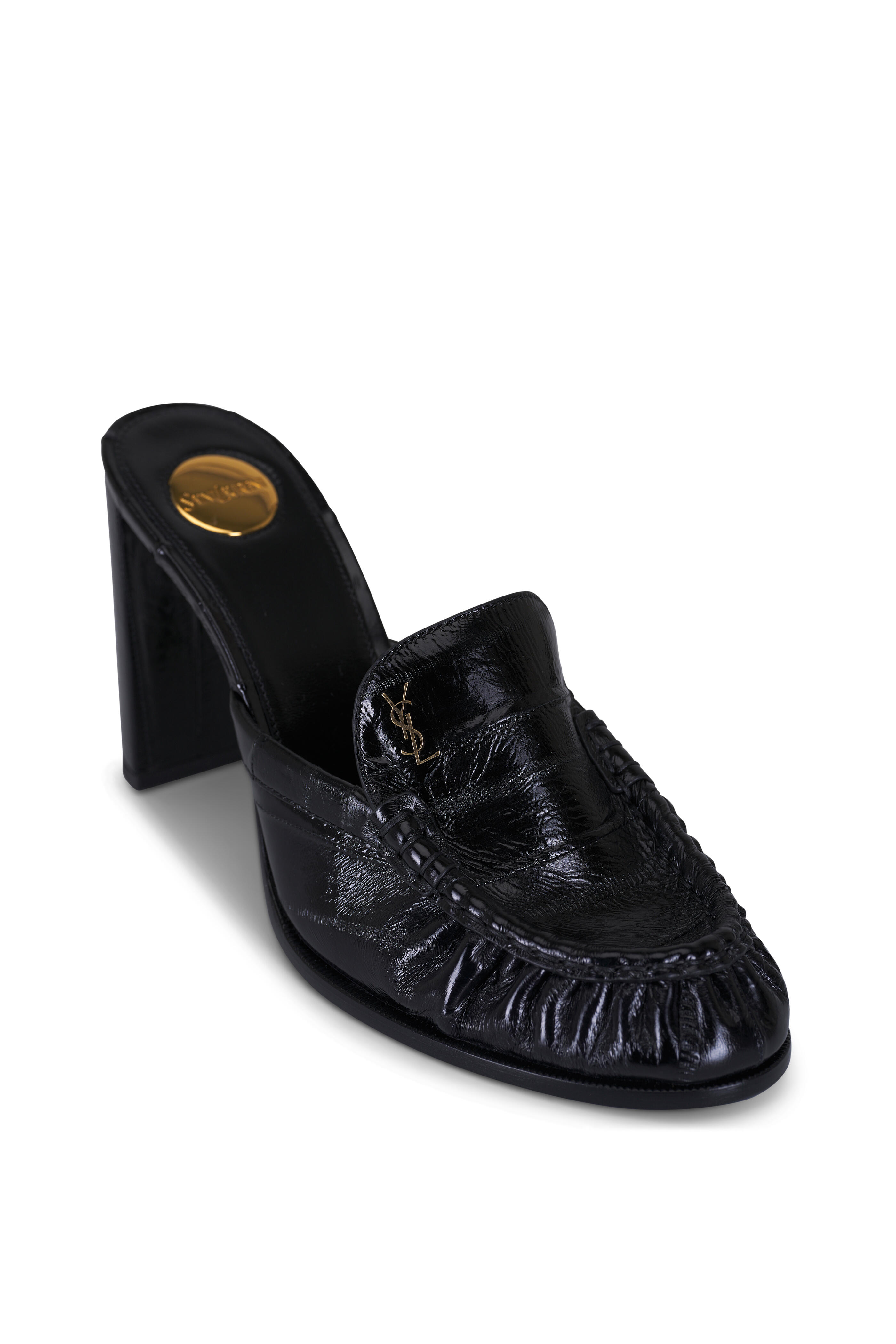 Saint Laurent - Le Loafer Black Leather Mule, 90mm