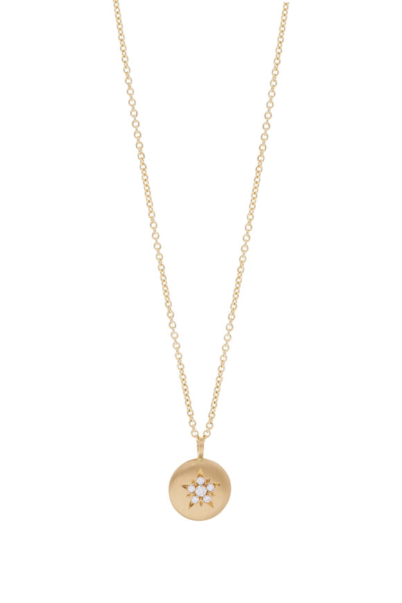 Caroline Ellen 20K Yellow Gold Lentil Pendant Necklace - view 1