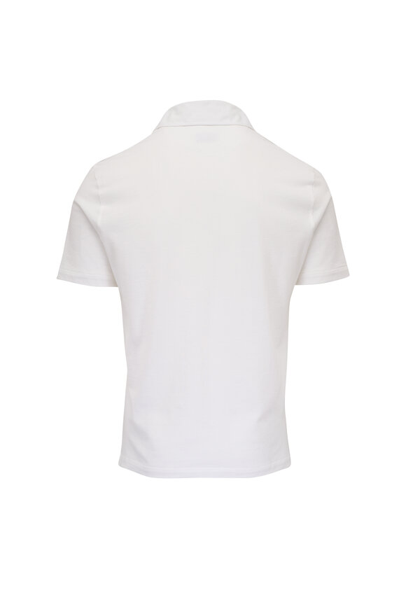 Isaia White Washed Pique Short Sleeve Polo - view 3