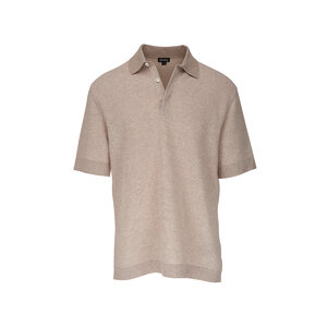 Ermenegildo Zegna COUTURE カシミヤ シルク ニットポロ Zegna - Oat Cotton, Linen & Silk Polo | Mitchell Stores