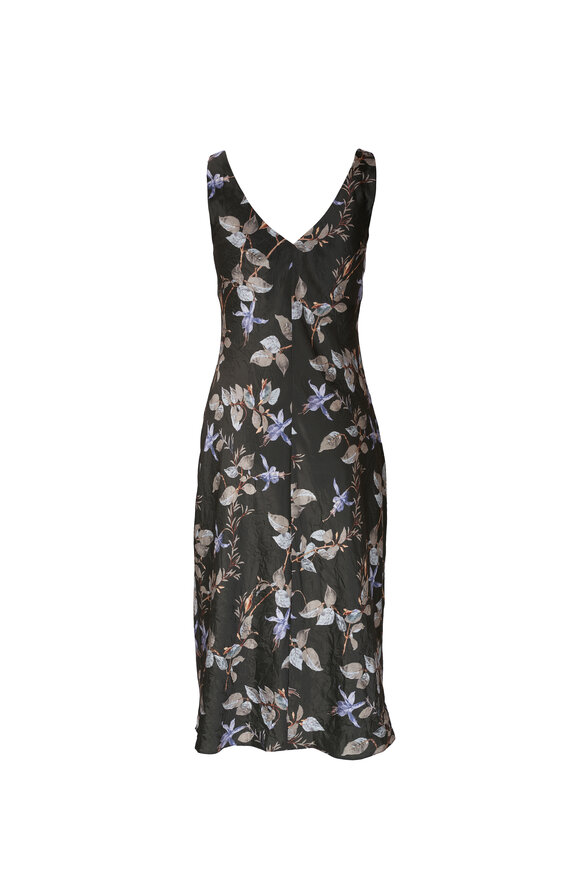 Vince - Eden Bellflower Print V-Neck Slip Dress