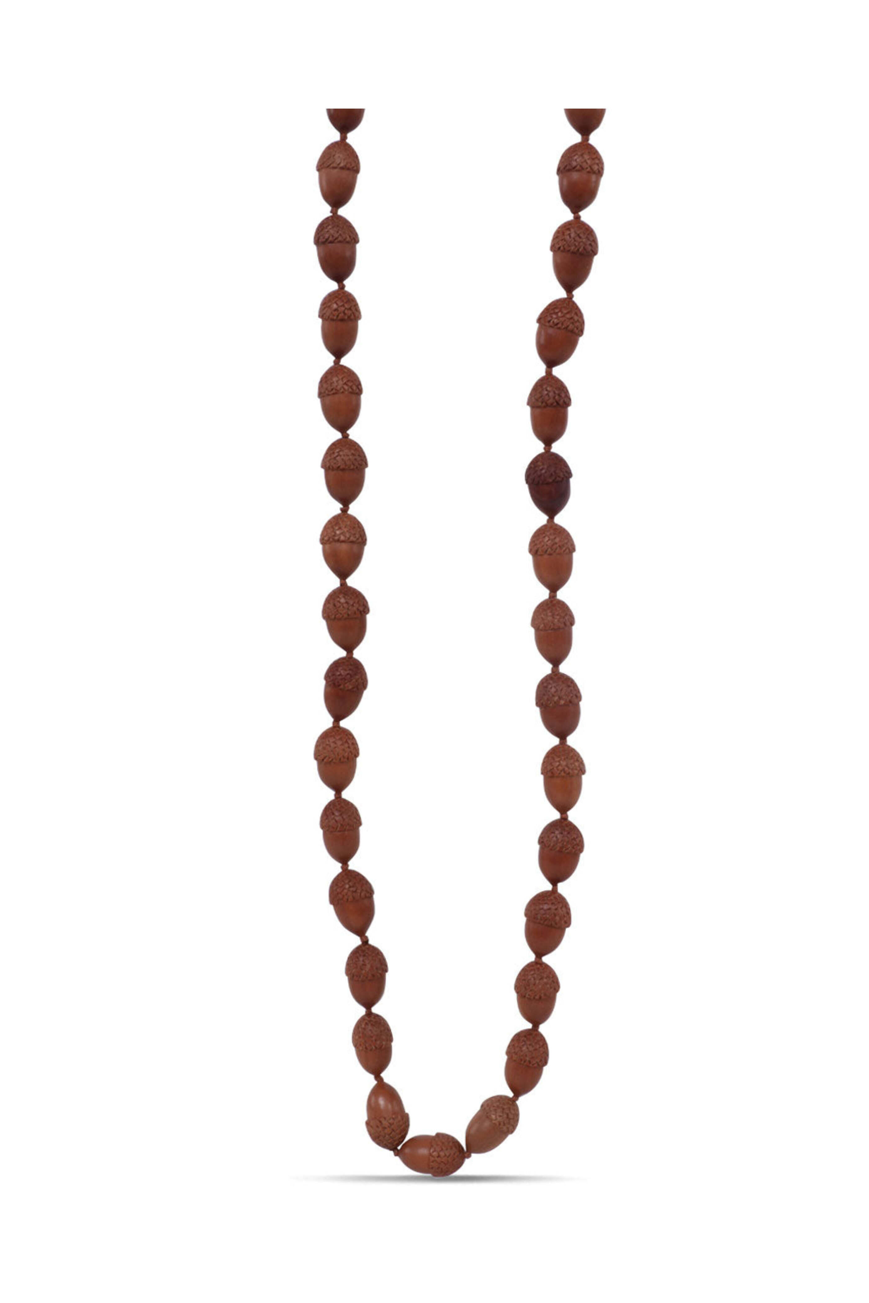 K. Brunini Jewels - Single Strand Sawo Wood Acorn Necklace