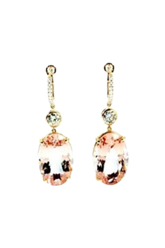 Alexander Laut Morganite & Diamond Oval Drop Earrings