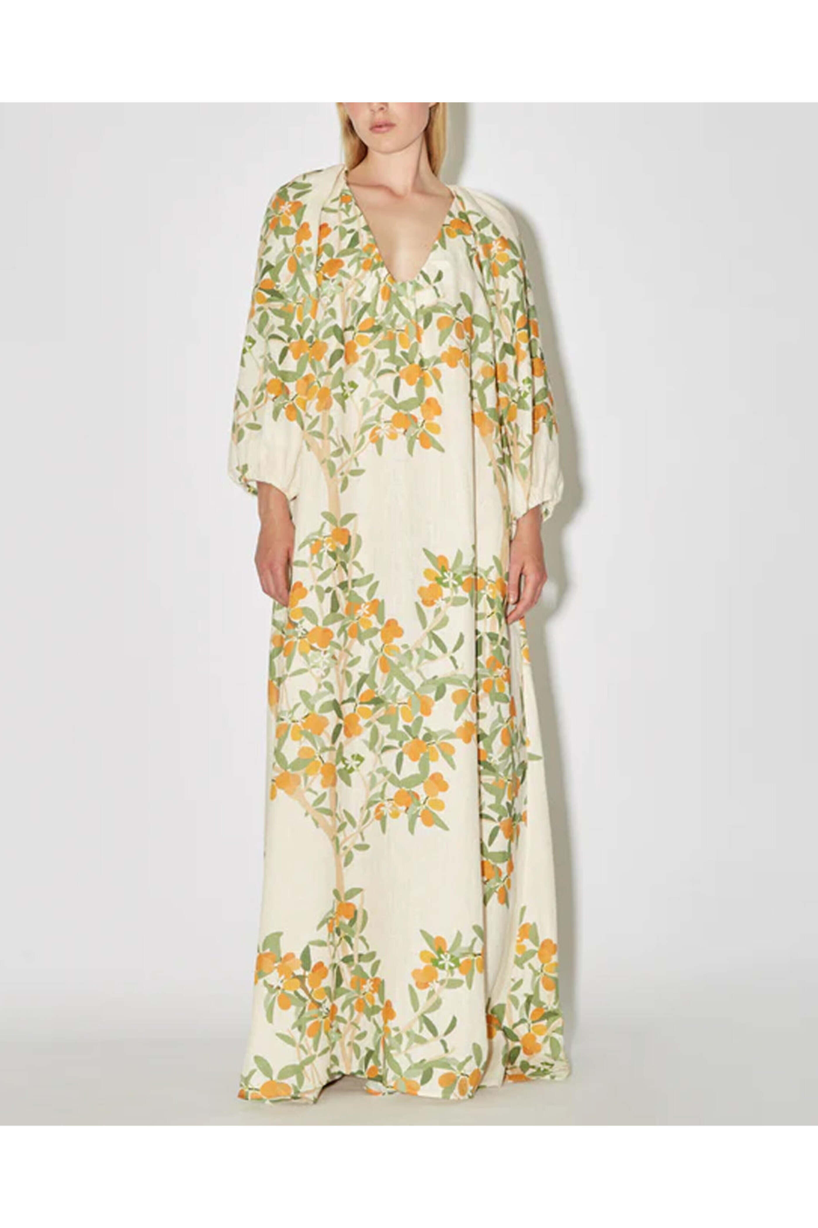 Bernadette - Ivory Kumquat Georgio Maxi Dress