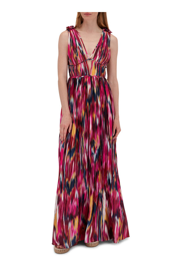 Jonathan Simkhai Ostara Amaranth Abstract Tapestry Print Dress