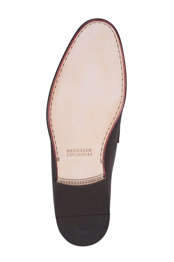 Brunello Cucinelli Dark Mahogany Leather Loafer - view 5