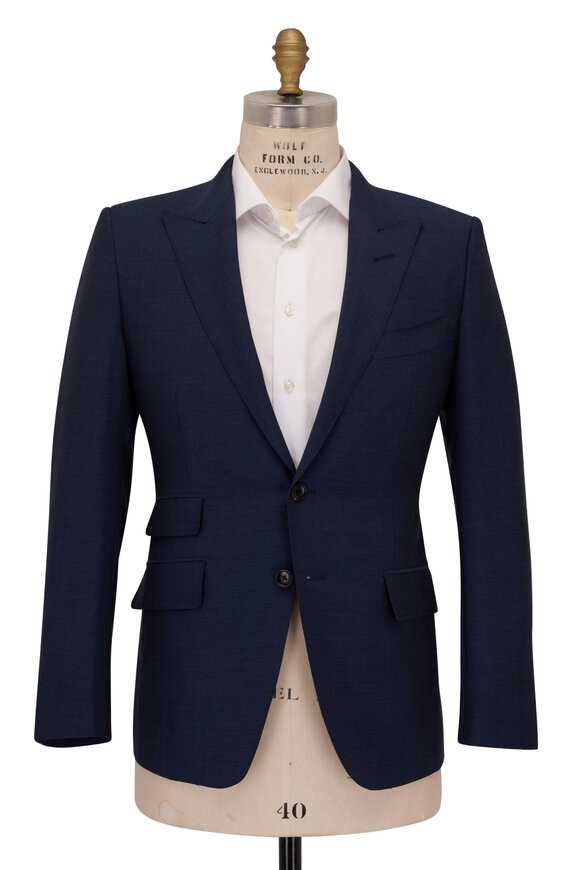 Tom Ford - Poplin O'Connor Solid Blue Wool Blend Suit