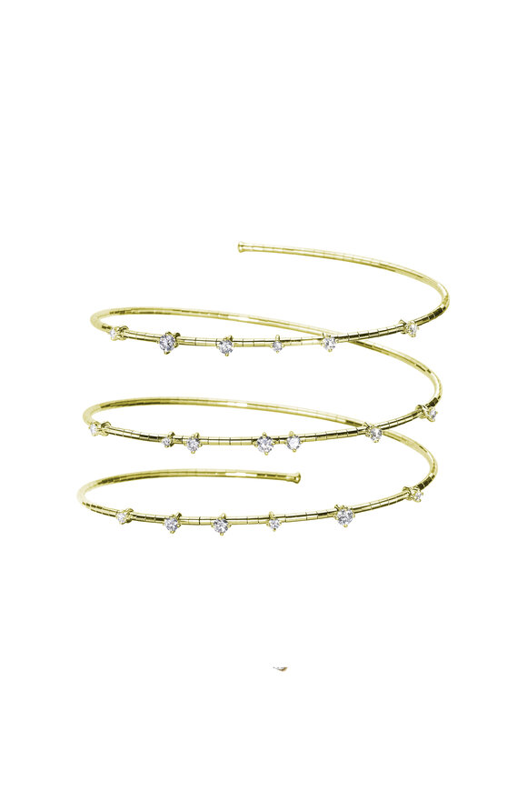 Mattia Cielo 18k Yellow Gold Diamond 3 Row Bracelet