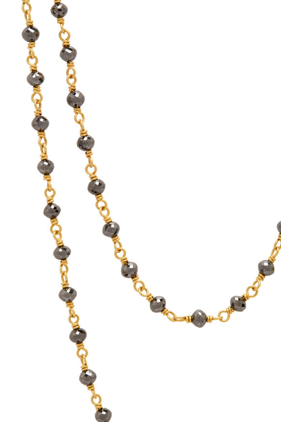 Caroline Ellen - Black Diamond Bead Wrap Necklace