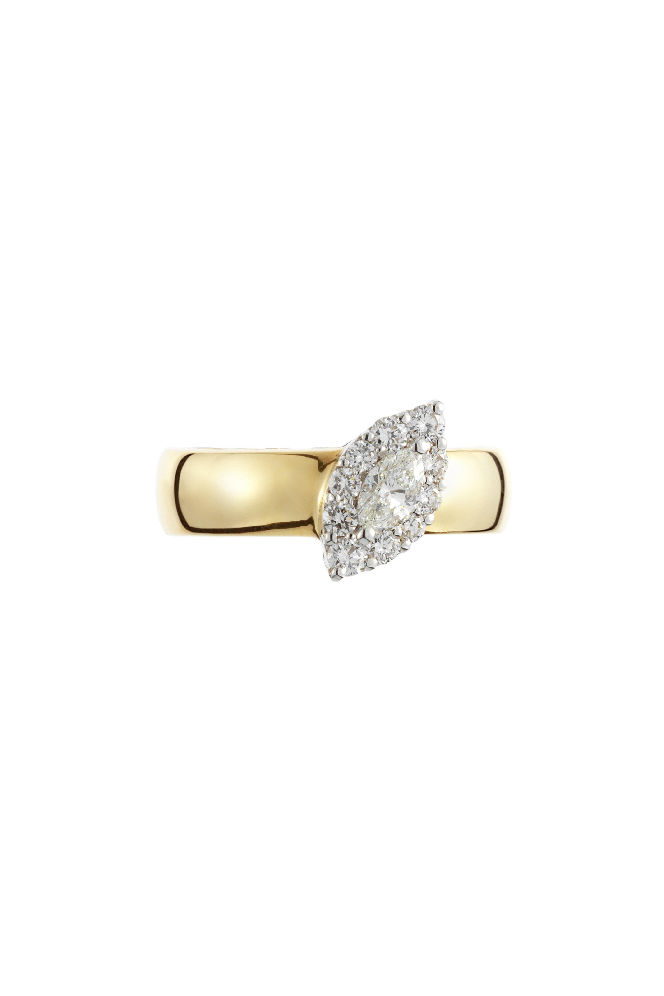 Yeprem Whisper 18K Gold & Marquise Diamond Ear Cuff
