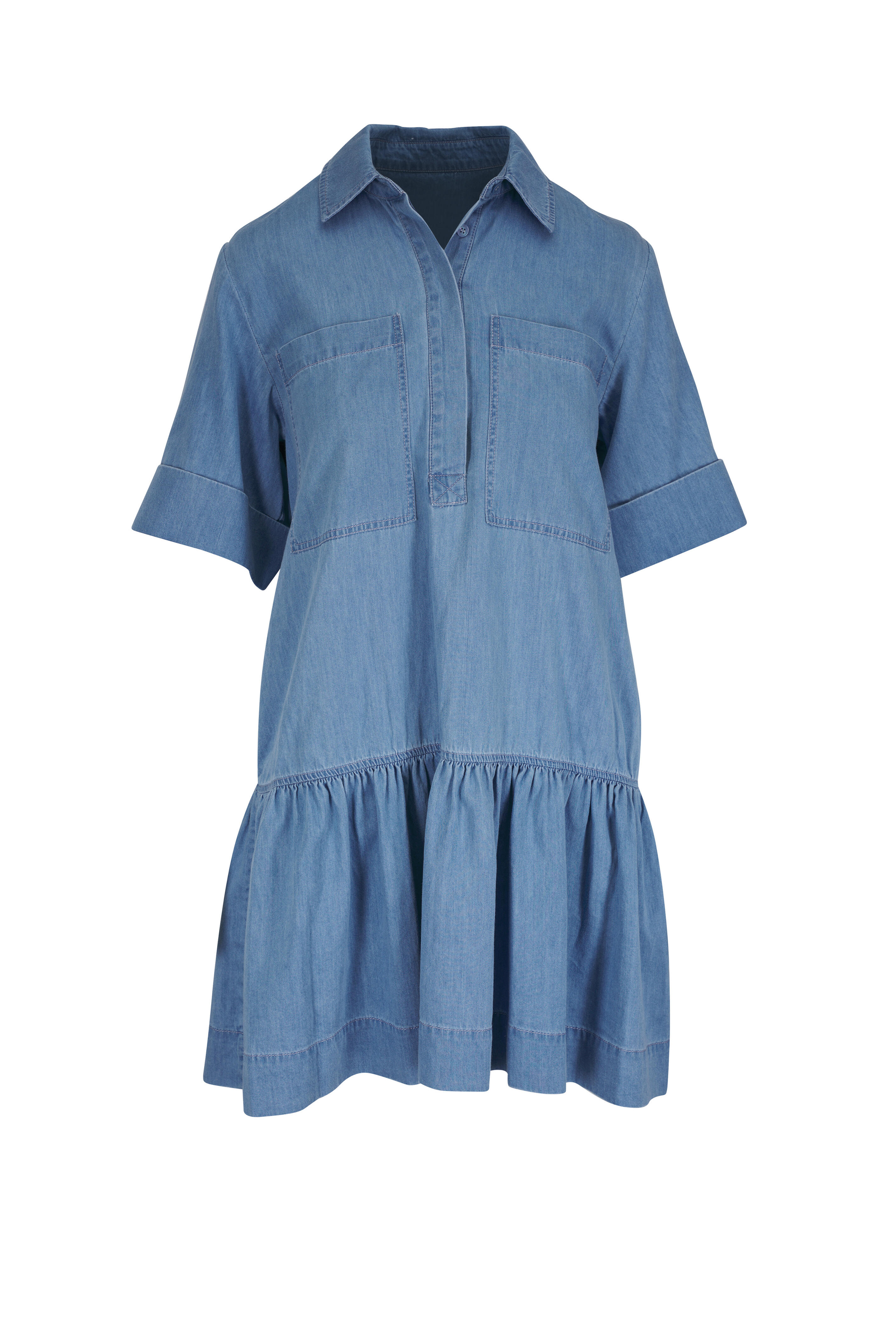 Simkhai - Cris Stratus Blue Chambray Mini Dress