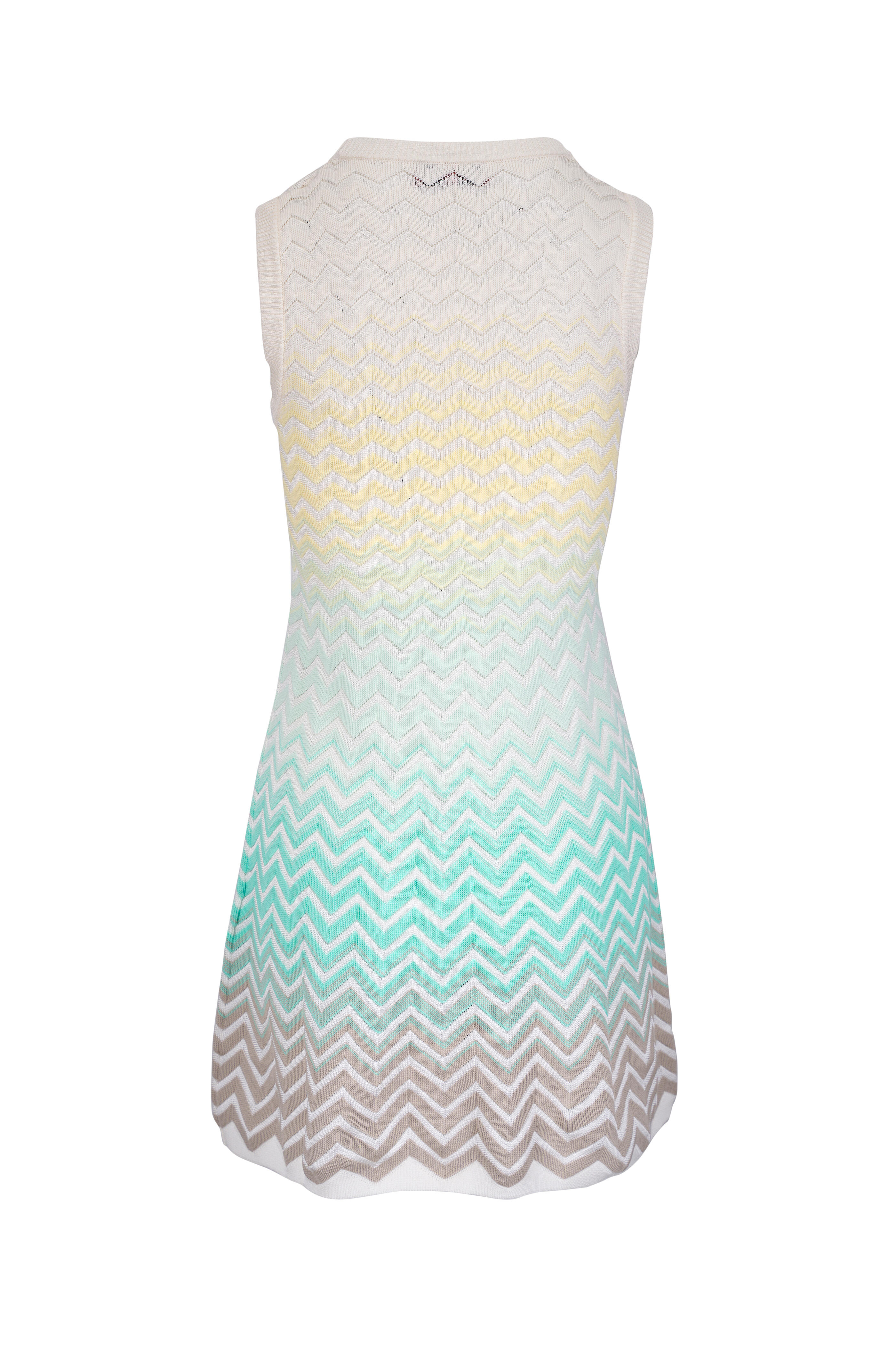 Missoni - Blue & Yellow Multi Chevron Stripe Mini Dress