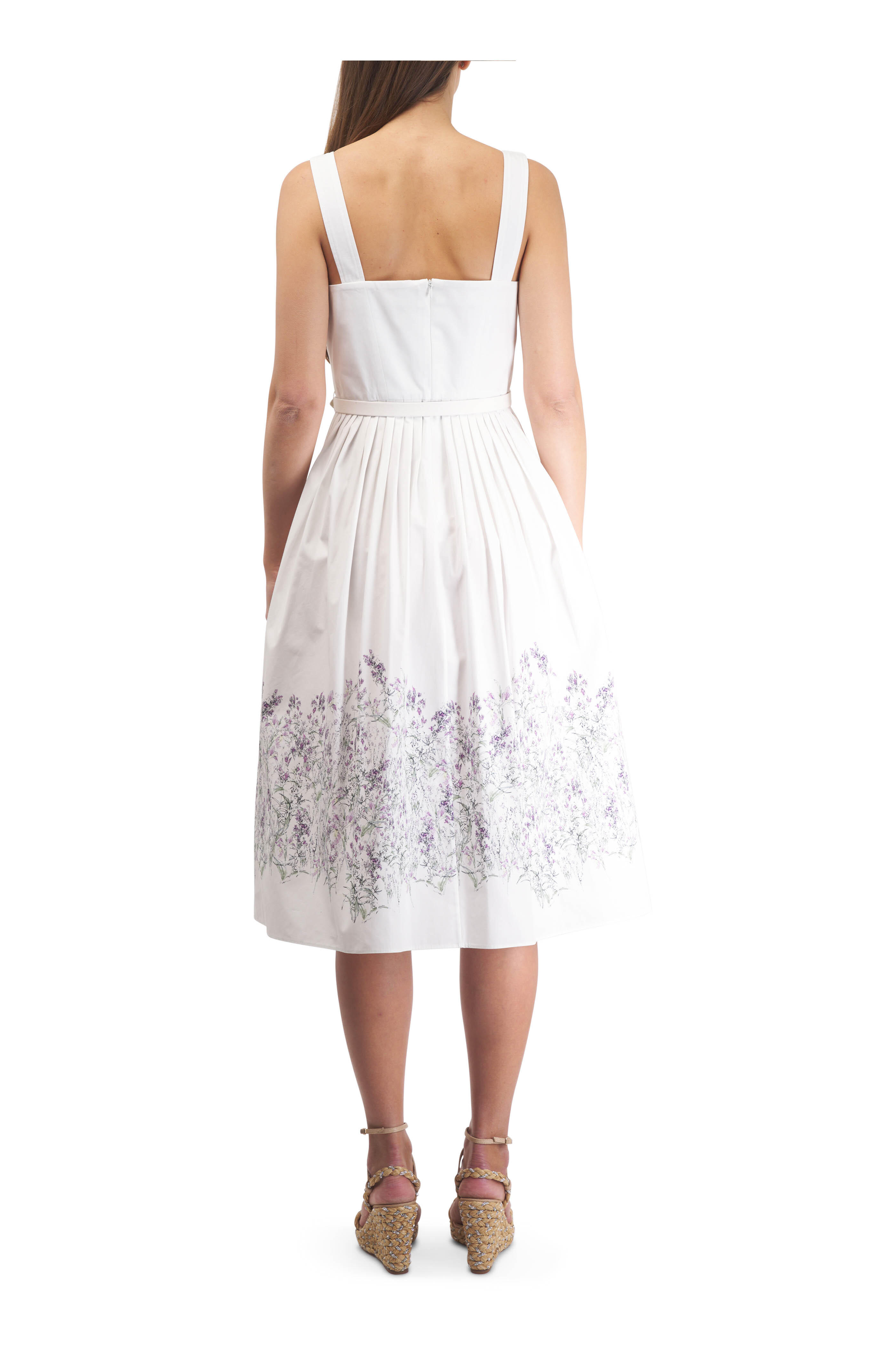 Adam Lippes - Hoban White & Lilac Floral Cotton Poplin Dress