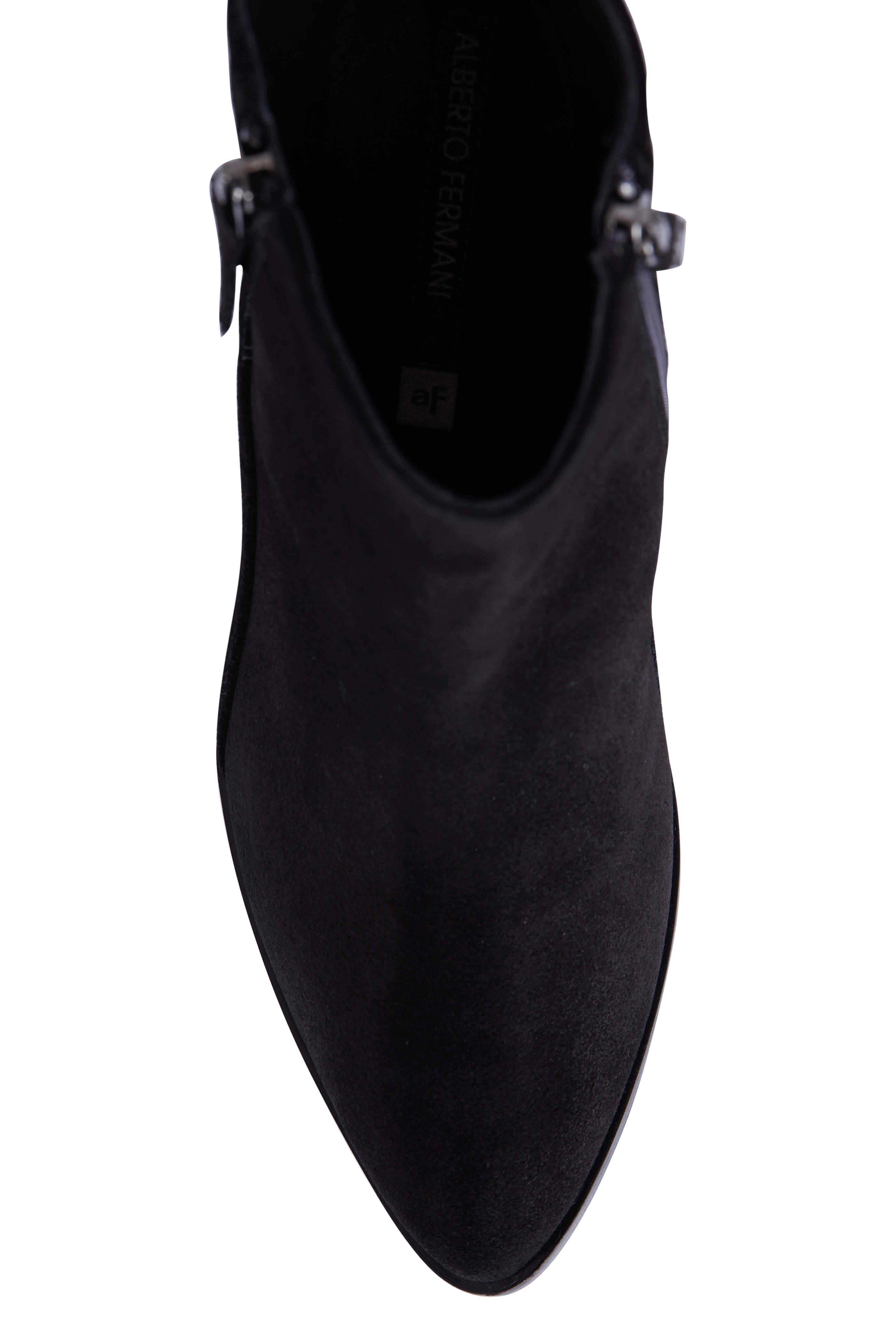 Italeau - Rea Black Suede Double Zip Ankle Boot, 70mm