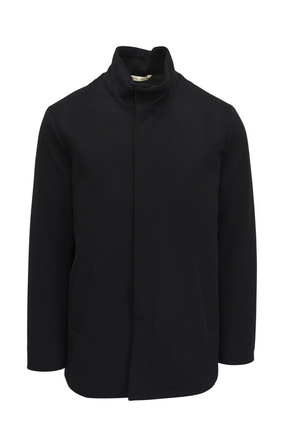 Maurizio Baldassari Monza Short Zipper Black Car Coat