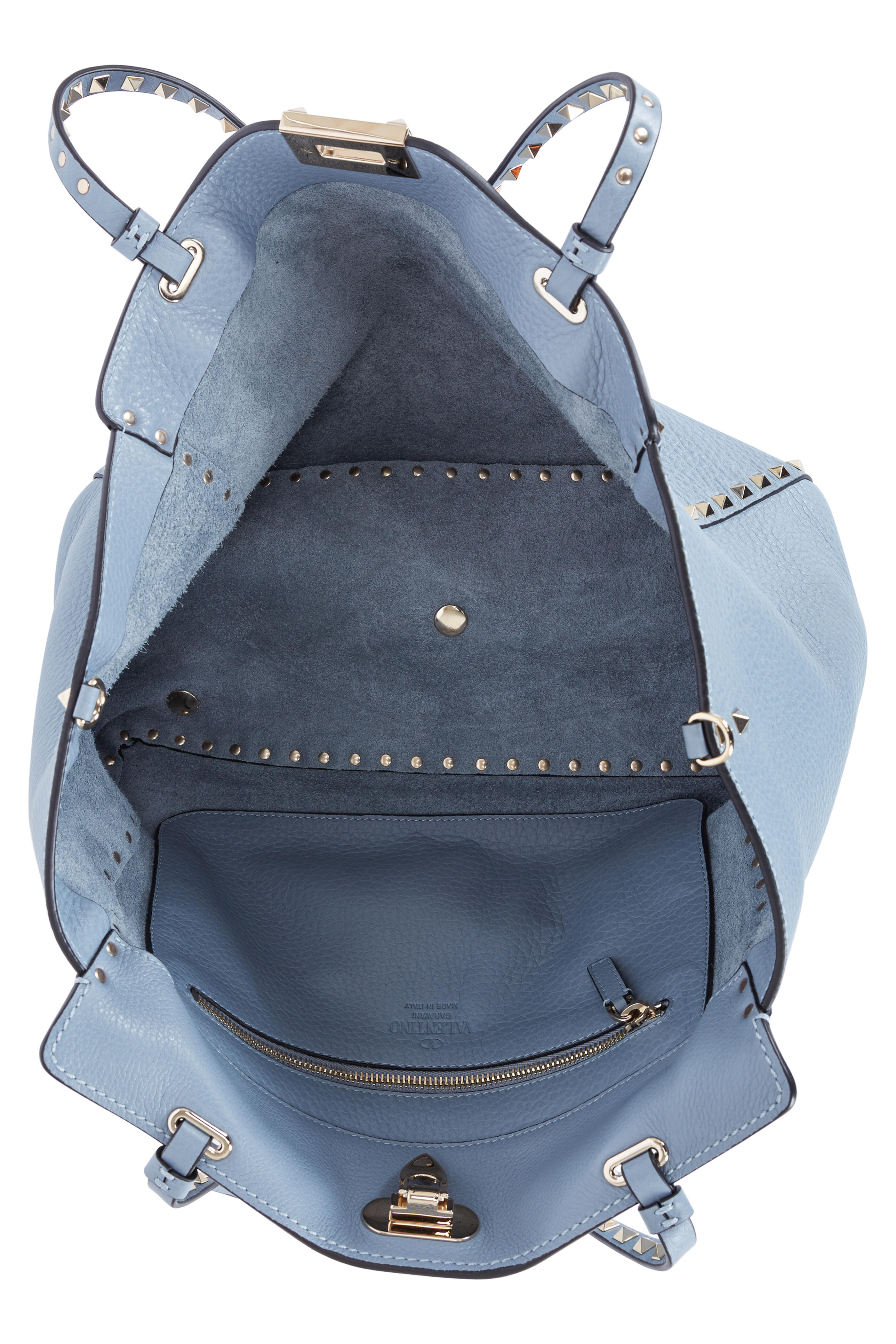 Valentino Blue Leather Medium Rockstud Backpack Valentino