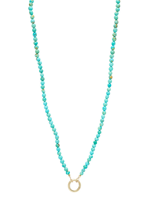 Claudia Mae - 14k Yellow Gold Beaded Turquoise Necklace