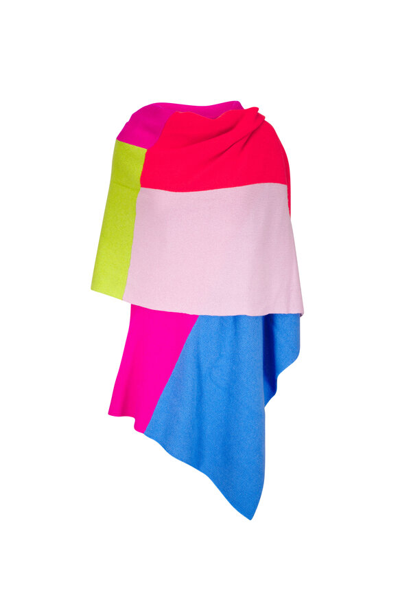 The Elder Statesman - Bright Multicolor Cashmere Patchwork Shawl