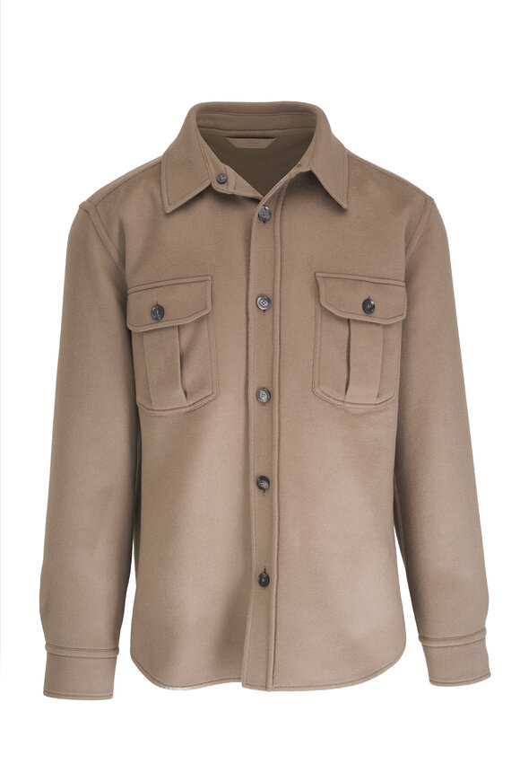 Brioni Beige Wool & Cashmere Overshirt 