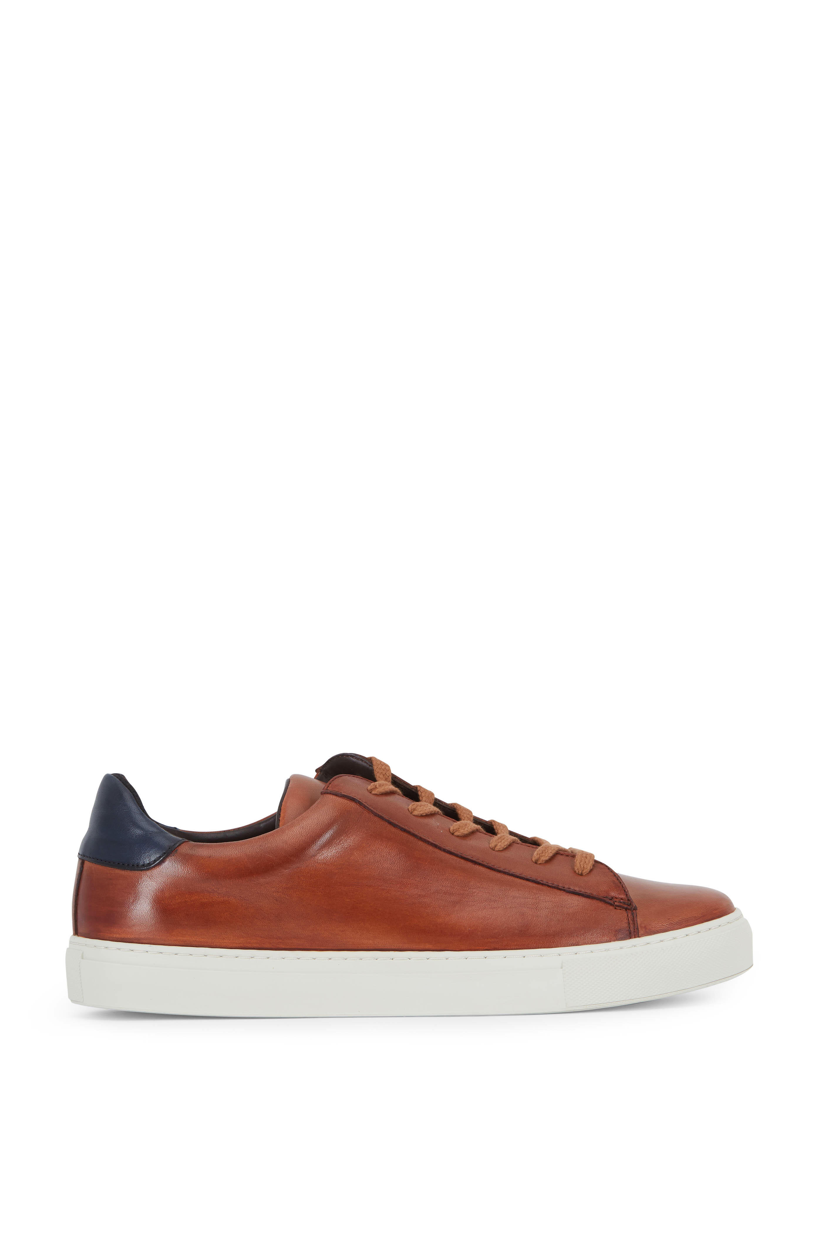 G Brown - Court Tan & Navy Blue Leather Sneaker