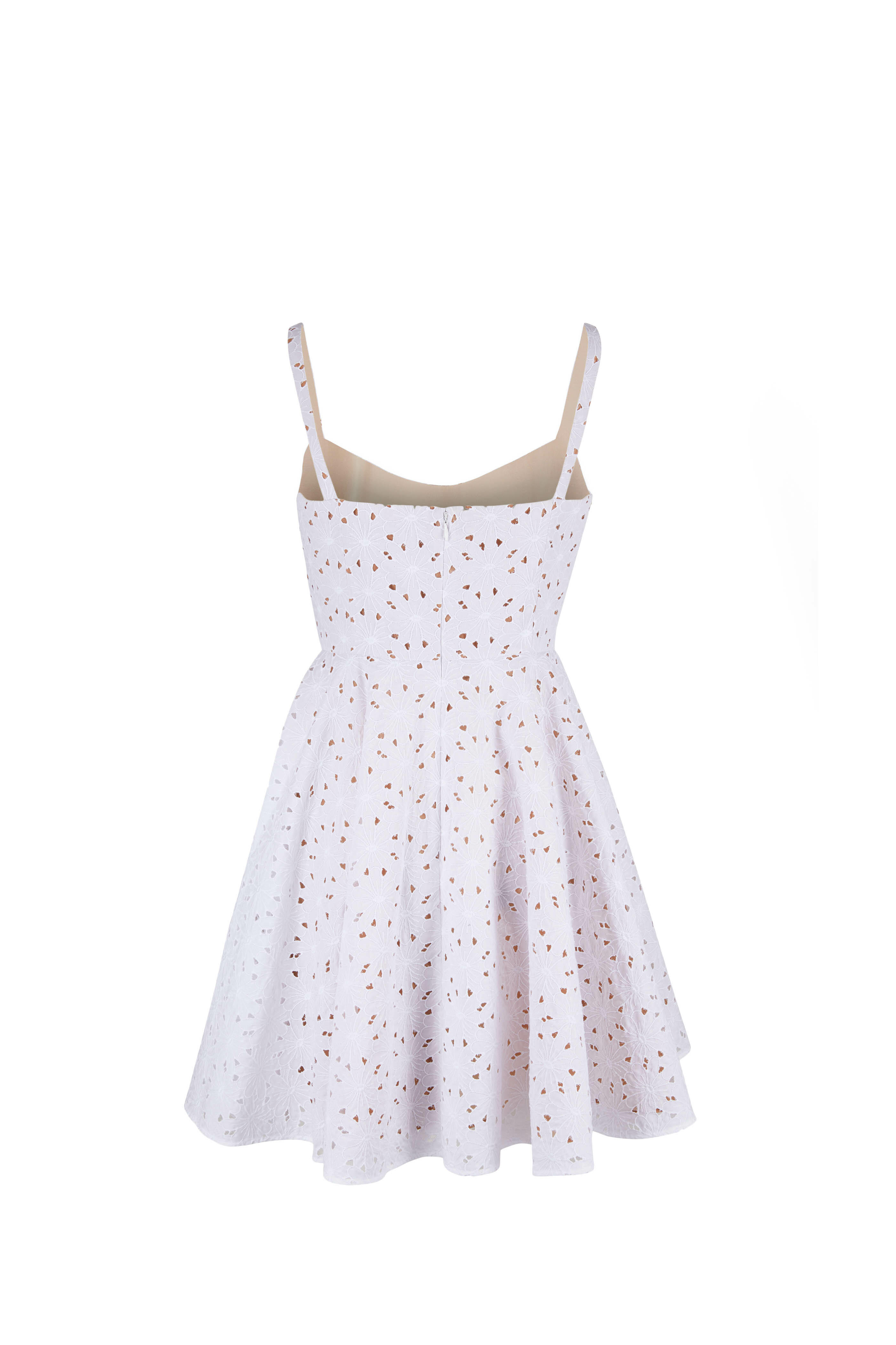 lace bodycon white dress White V Neck Bow Short Sleeve 1950S Vintage Lace Bodycon Dress, White / S main image 0