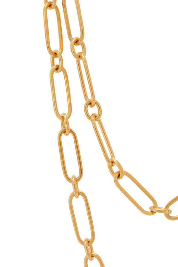 Caroline Ellen - 20K Gold Handmade Flattened Paperclip Necklace