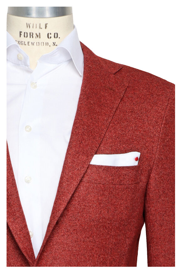 Kiton Solid Brick Red Sportcoat