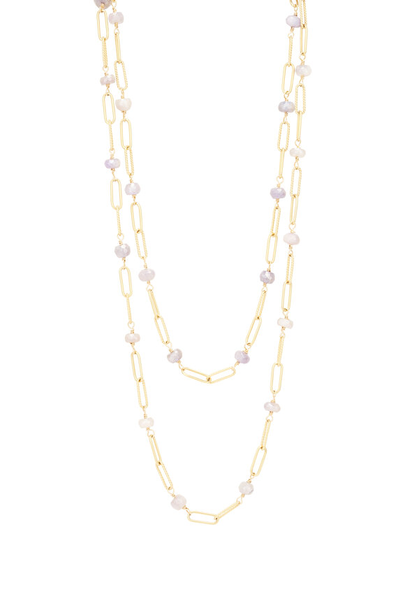 Cristina V. Long Hand Linked Silverite Necklace