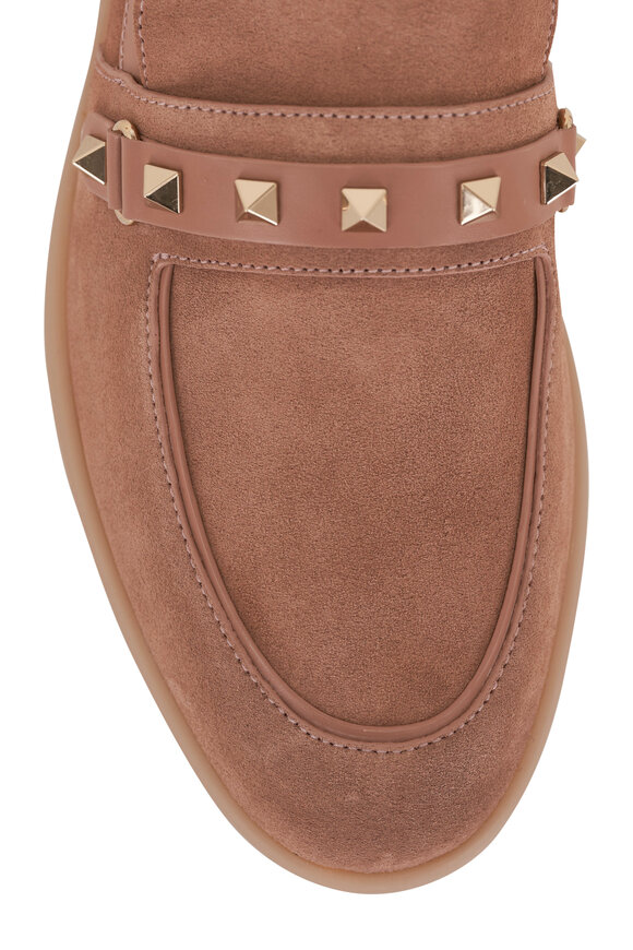 Valentino Garavani - Leisure Flows Rockstud Suede & Leather Loafer 