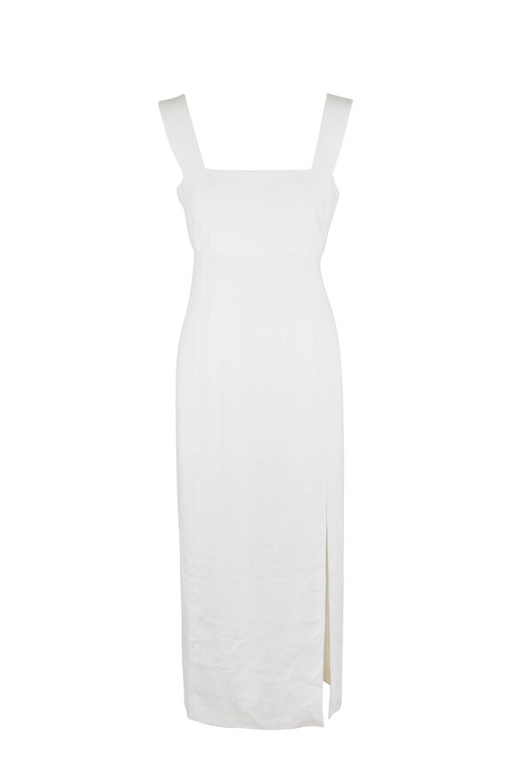 Antonelli Nizza White Stretch Linen Sleeveless Dress