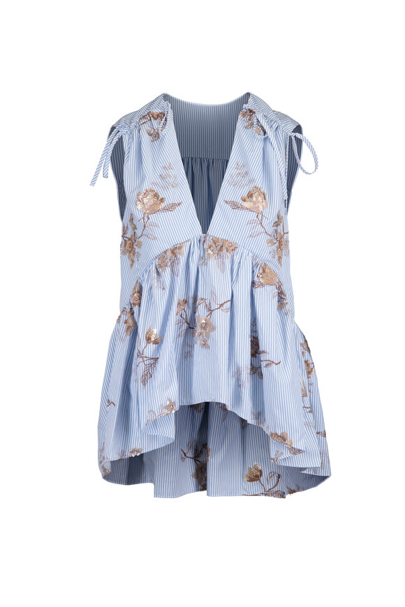 Aknvas Lamia Embellished Poplin Top - view 1