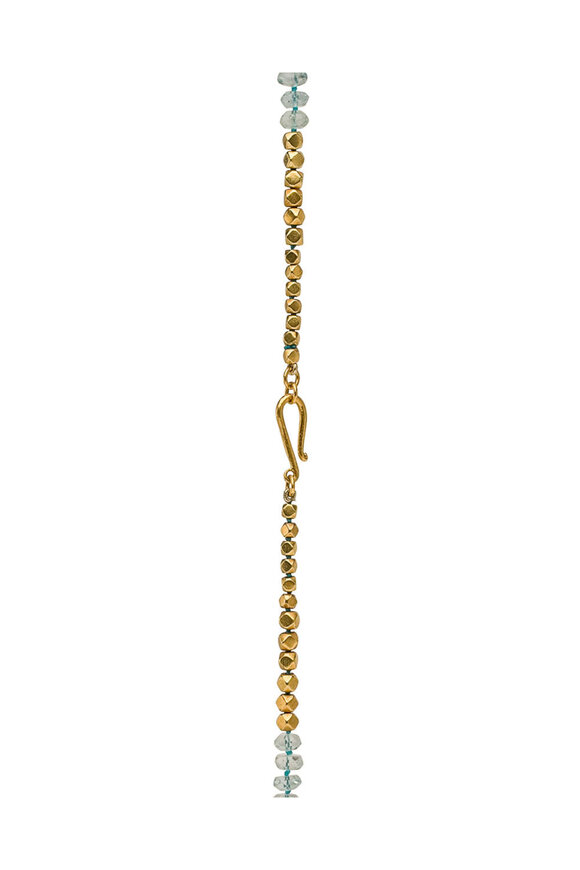 Darlene De Sedle Gold Faceted Aquamarine Beaded Long Necklace - view 3