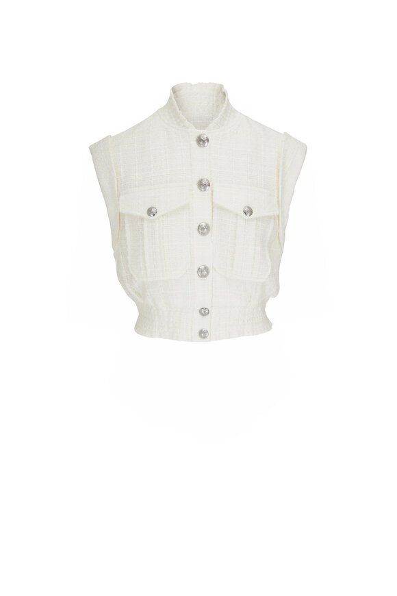 Veronica Beard - Anastasia Off-White Tweed Vest 