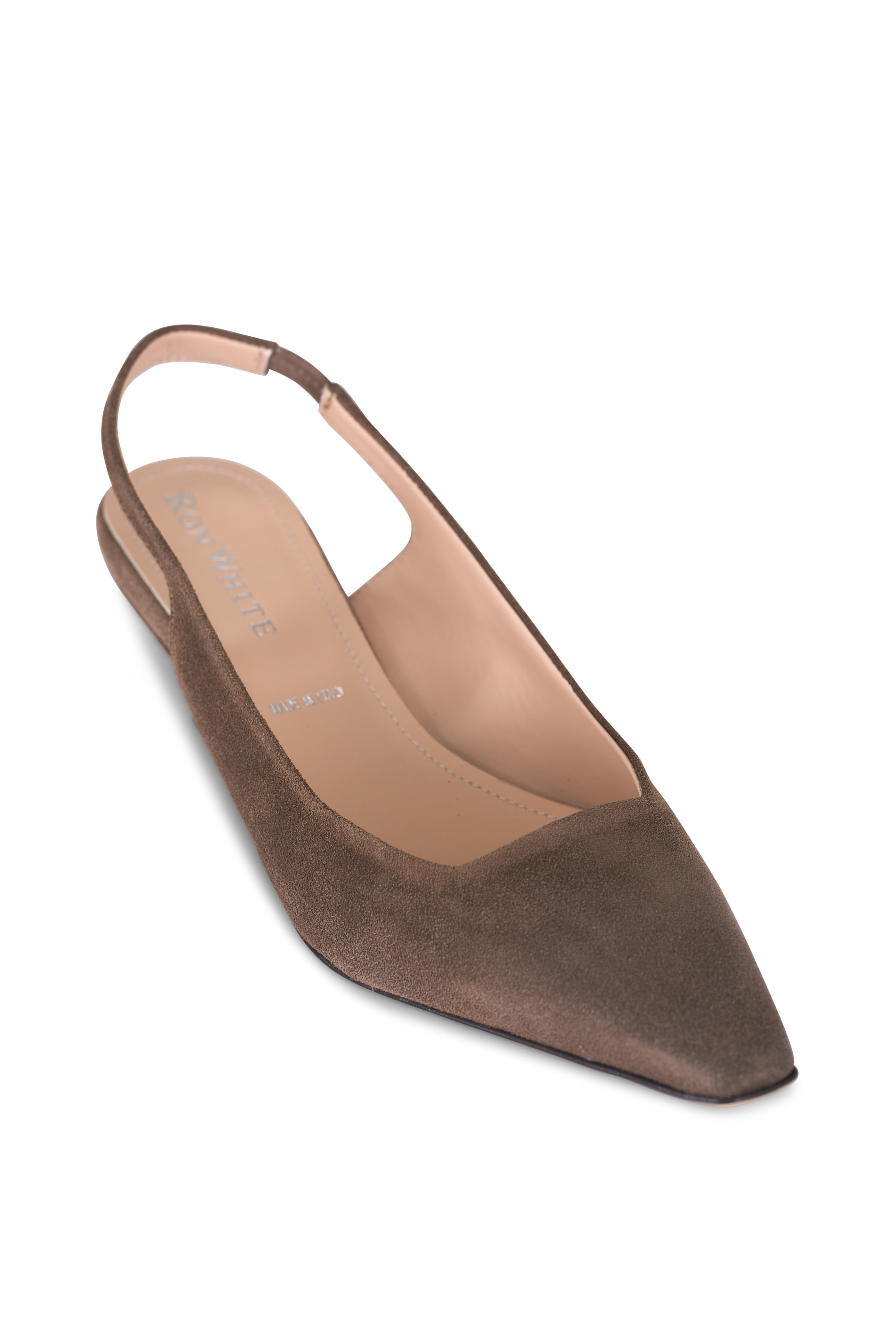 Ron White - Bryne Tan Suede Slingback Wedge Pump, 50mm - view 1