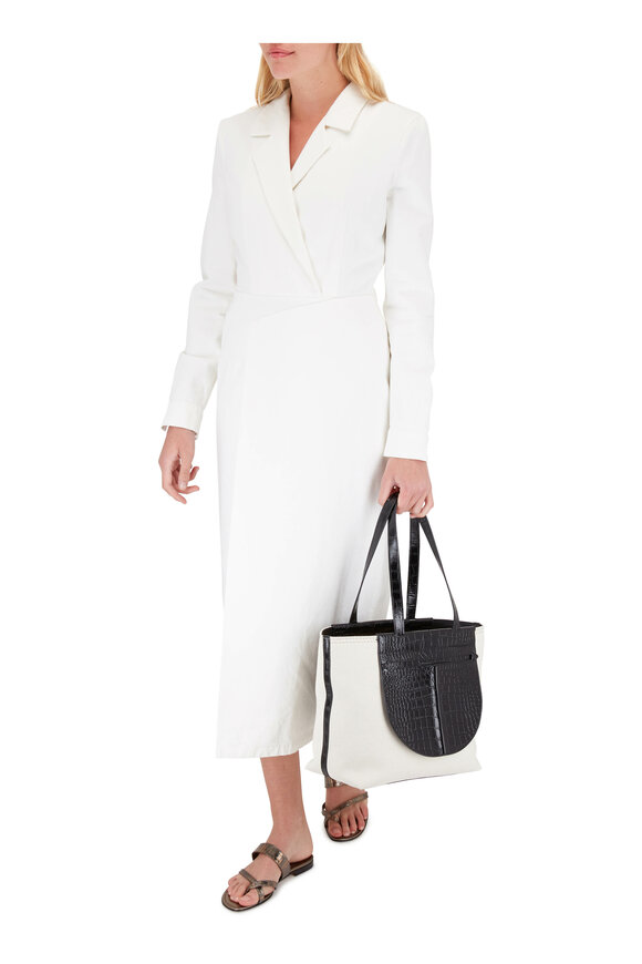 Zeynep Arcay - White Denim Long Sleeve Midi Dress