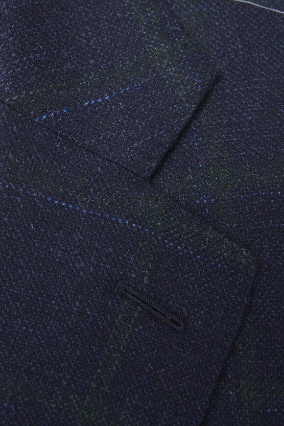 Atelier Munro - Blue & Green Windowpane Wool & Silk Sportcoat