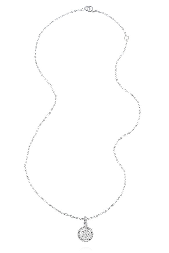 Nam Cho 18k White Diamond Invisibly Set Halo Pendant