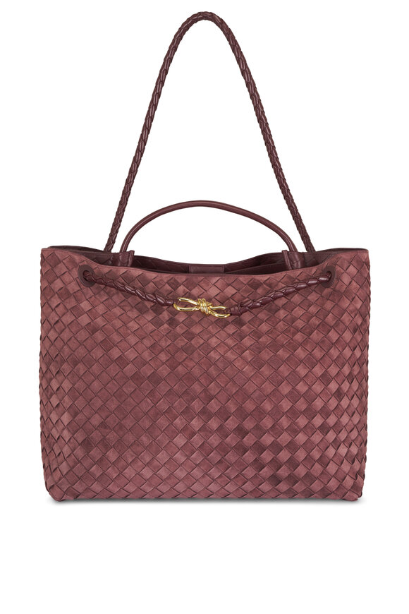 Bottega Veneta Large Andiamo Mahogany Intrecciato Suede Bag - view 1