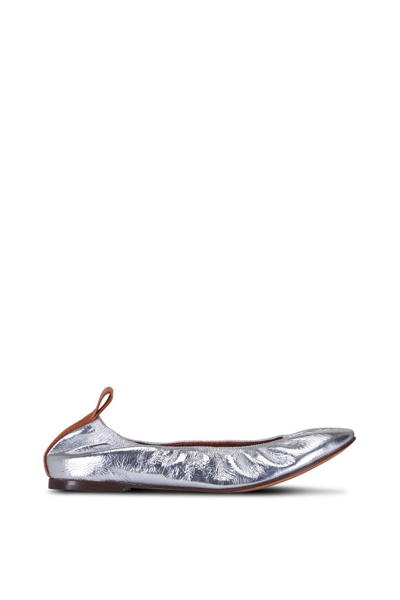 Lanvin - Ballerina Silver Metallic Leather Flat