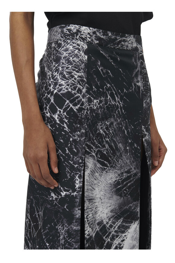 McQueen - Black Silk Twill Smashed Glass Skirt