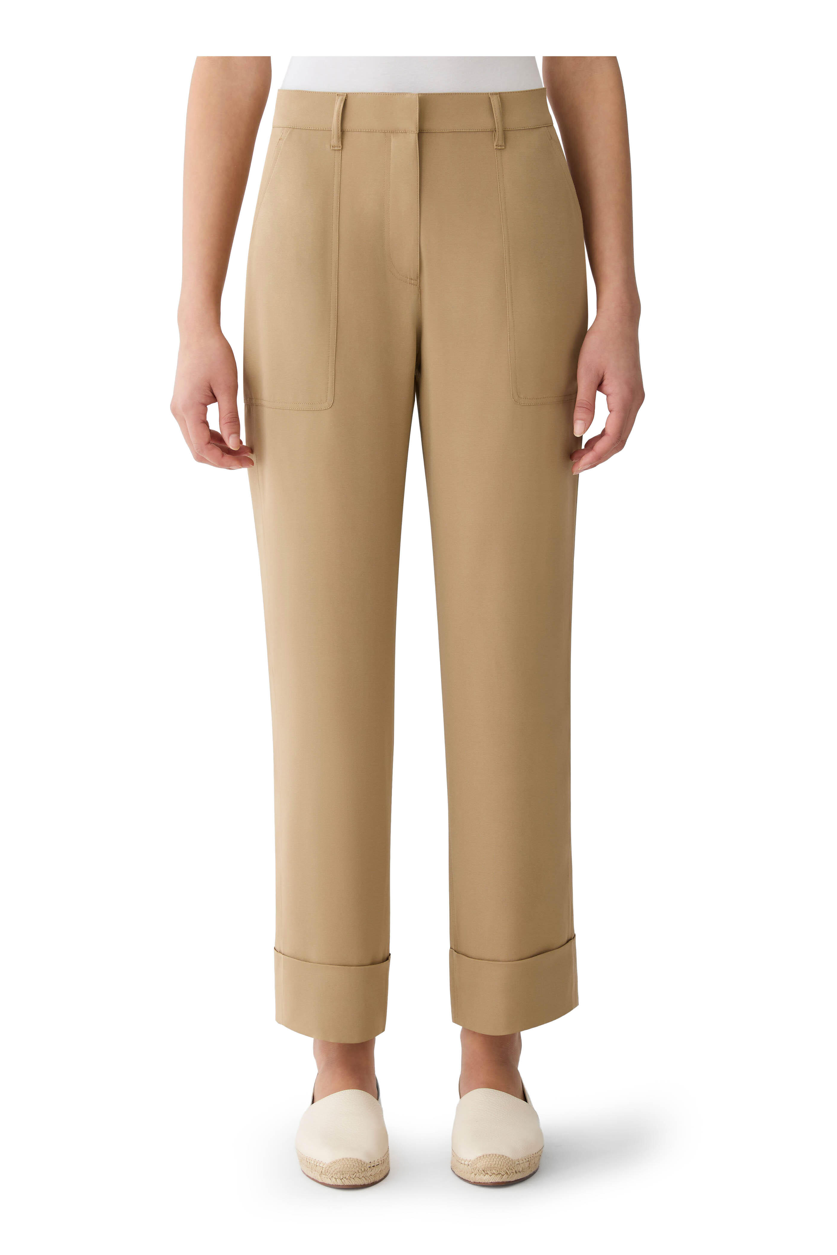 Lafayette 148 New York - Georgette Cadet Khaki Organic Silk Stretch Pant - view 2
