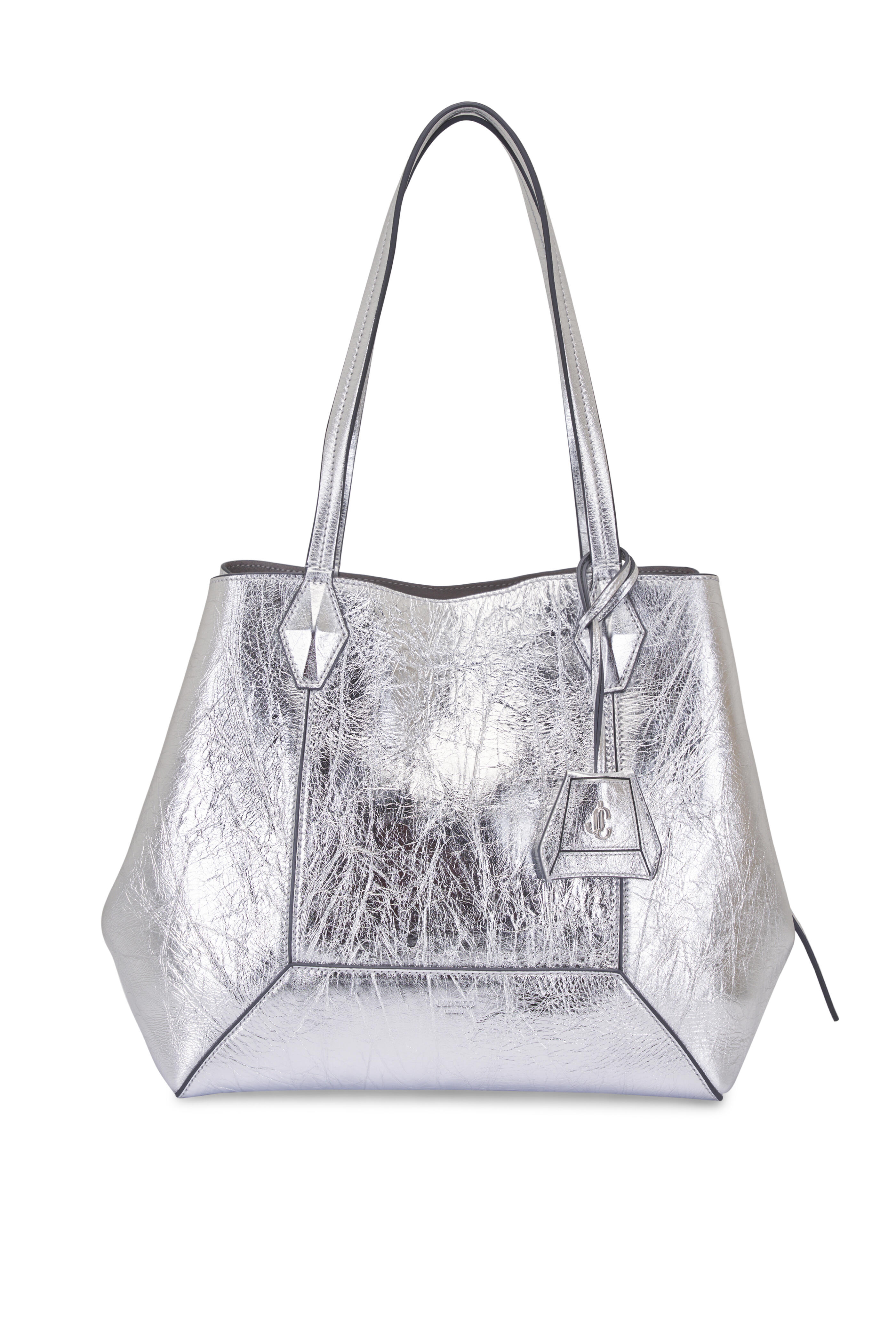 Jimmy Choo - Diamond Antique Silver Leather Tote