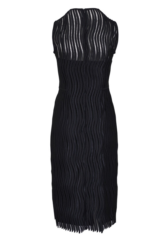 Akris Black Tech Wave Woven Midi Dress - view 3