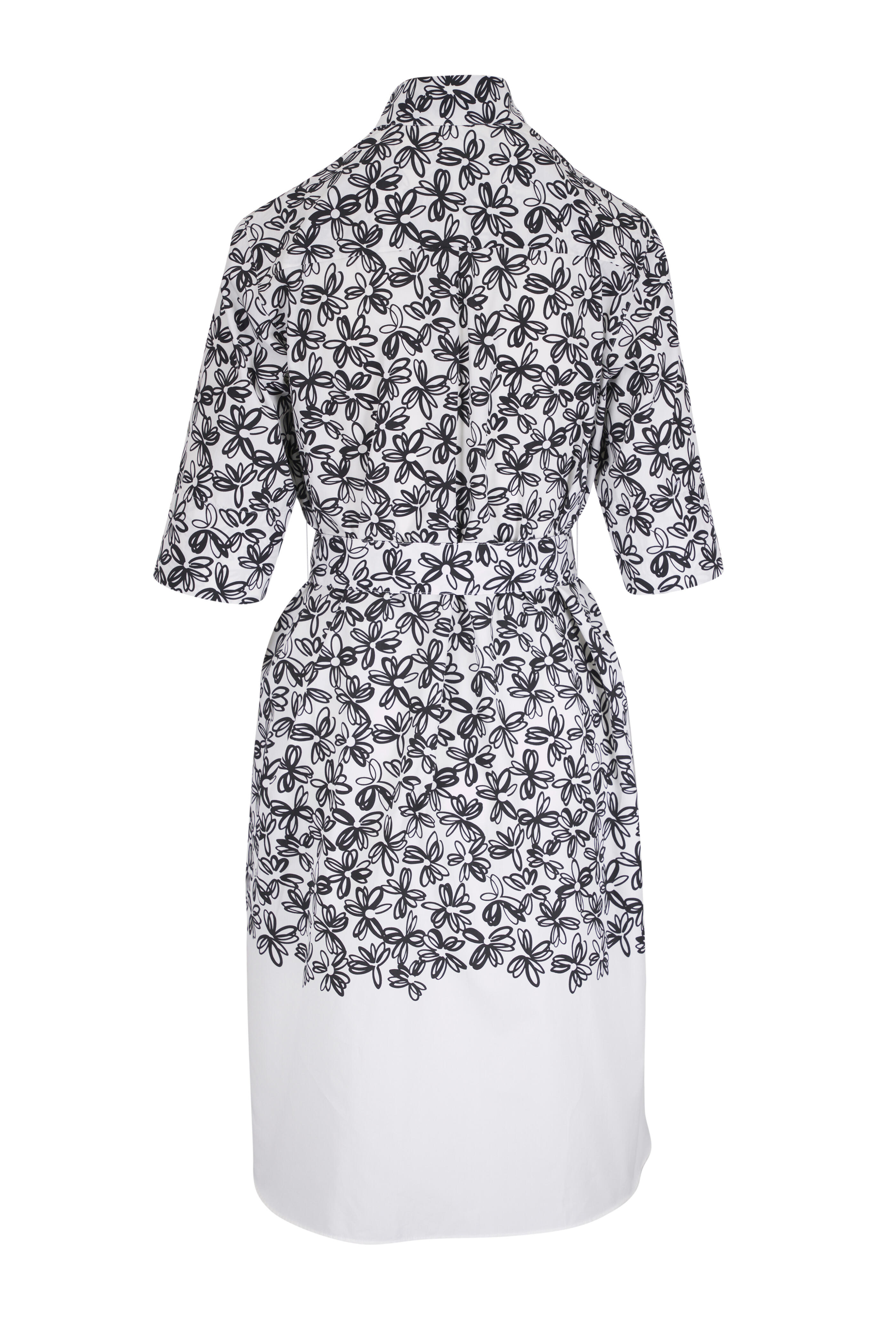 Akris Punto - Daisy-Print Cotton Poplin Belted Shirtdress