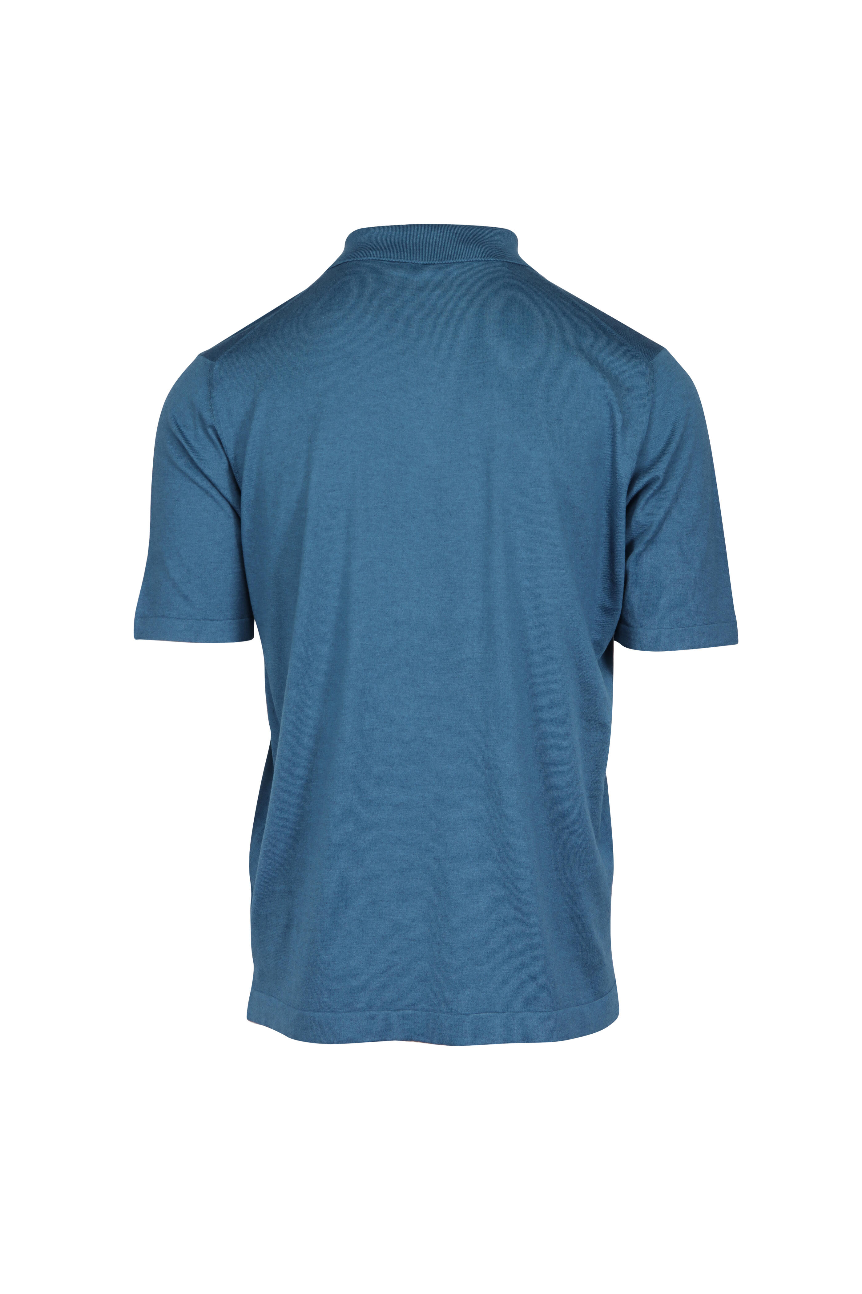 Cesare Attolini - Marine Blue Cotton & Cashmere Polo