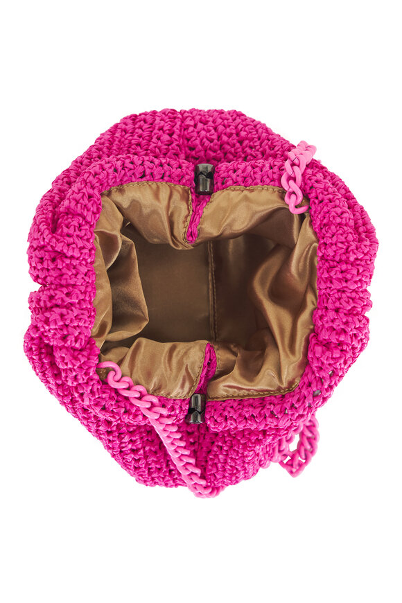 Maria La Rosa - Mini Game Fuchsia Crochet Clutch